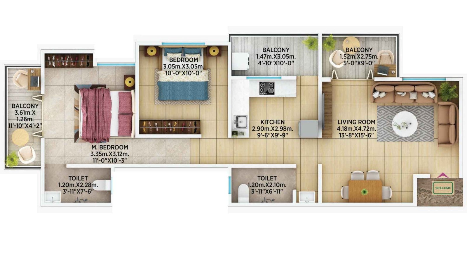 Gurukrupa-7-Avenue-Floor-Plan-2BHK-806-sqft